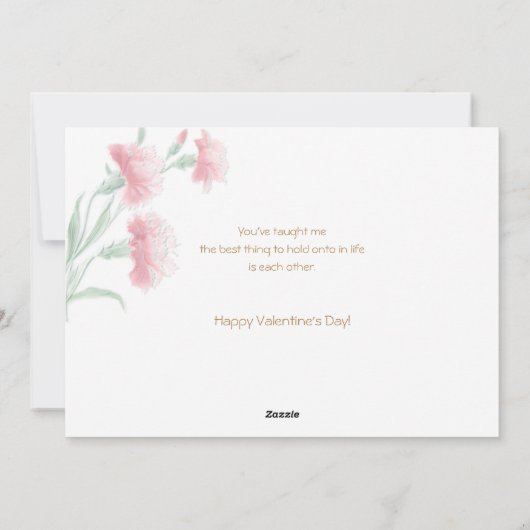 ヴィンテージピンクカーネーションバレンタイン シーズンカード (裏面)