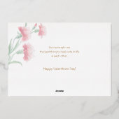 ヴィンテージピンクカーネーションバレンタイン 箔シーズンカード (裏面)