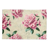 ヴィンテージピンクガーデニシアピローケース 枕カバー (裏面)