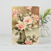 ヴィンテージピンクガーデンバラブライダルシャワーパーティー 招待状 (スタンド正面)