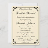 ヴィンテージピンクガーデンバラブライダルシャワーパーティー 招待状 (裏面)