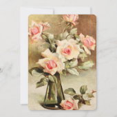 ヴィンテージピンクガーデンバラブライダルシャワーパーティー 招待状 (正面)