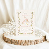 ヴィンテージピンクガールベイビーシャワー 招待状