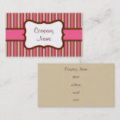 ヴィンテージピンクキャンディストライプズの名刺 名刺 (正面/裏面)