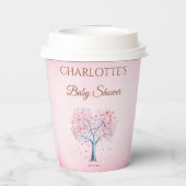 ヴィンテージピンククラシックガールベビーシャワー 紙コップ (裏面)