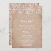 ヴィンテージピンククリスチャン結婚式招待状 招待状 (正面/裏面)