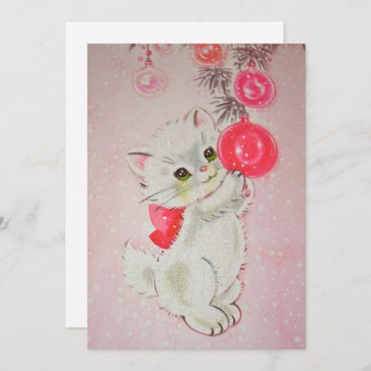 ヴィンテージピンククリスマスキタン シーズンカード (正面/裏面)