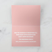 ヴィンテージピンククリスマスパインツリーズホリデーカード シーズンカード (内部)