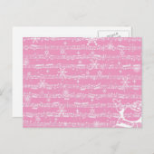 ヴィンテージピンククリスマスミュージカルシート シーズンポストカード (正面/裏面)