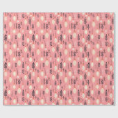 ヴィンテージピンククリスマスライトラッピング紙 ラッピングペーパー (フラット)