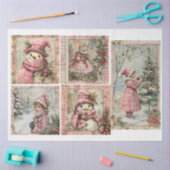 ヴィンテージピンククリスマス2 薄葉紙 (クラフト)