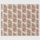 ヴィンテージピンククリスマスIIラッピング紙 ラッピングペーパー (フラット)