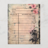 ヴィンテージピンクグランジライブラリーカードジャーナル紙 (正面)