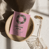 ヴィンテージピンクグリーンクリスマスボウズリースパーティー 招待状