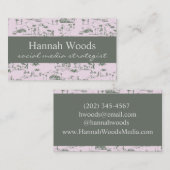 ヴィンテージピンクグリーンハリウッドヒルズトワール 名刺 (正面/裏面)