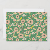 ヴィンテージピンクグリーンフローラカスタムブライダルシャワー サンキューカード (裏面)