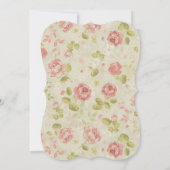 ヴィンテージピンクグリーンフローラブライダルシャワー招待 招待状 (裏面)