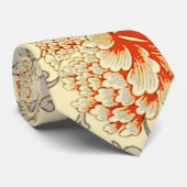 ヴィンテージピンクグレーのアートワーク植物学フローラ ネクタイ (ロール)