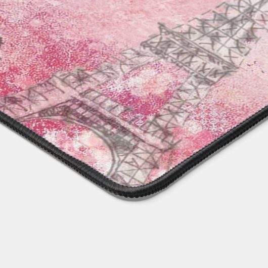 ヴィンテージピンクグレージェテアイメエッフェルタワーカスタム デスクマット (コーナー)