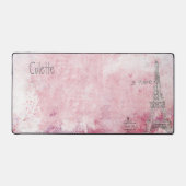 ヴィンテージピンクグレージェテアイメエッフェルタワーカスタム デスクマット (正面)