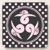 ヴィンテージピンクグレースリーゲーゼンジャパンモンオリエンタル コースター (正面)