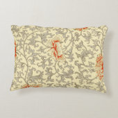 ヴィンテージピンクグレー植物学フローラ アクセントクッション (裏面)