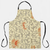 ヴィンテージピンクグレー植物学フローラ エプロン (正面)