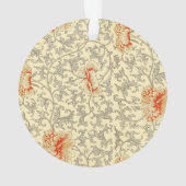 ヴィンテージピンクグレー植物学フローラ オーナメント (裏面)