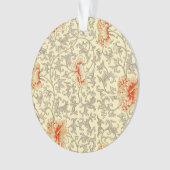 ヴィンテージピンクグレー植物学フローラ オーナメント (正面)