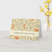 ヴィンテージピンクグレー植物学フローラ カード (黄色い花)