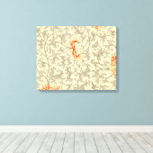 ヴィンテージピンクグレー植物学フローラ キャンバスプリント (インサイチュ (ウッドフロア))