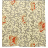 ヴィンテージピンクグレー植物学フローラ シャワーカーテン (正面)