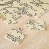 ヴィンテージピンクグレー植物学フローラ ジグソーパズル (側面)