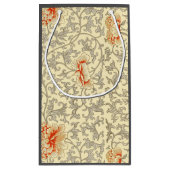 ヴィンテージピンクグレー植物学フローラ スモールペーパーバッグ (裏面)