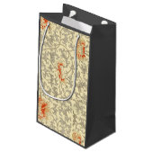 ヴィンテージピンクグレー植物学フローラ スモールペーパーバッグ (裏面アングル)