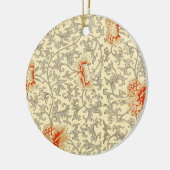 ヴィンテージピンクグレー植物学フローラ セラミックオーナメント (左)