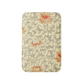 ヴィンテージピンクグレー植物学フローラ バスマット (正面縦)