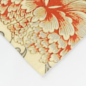 ヴィンテージピンクグレー植物学フローラ フリースブランケット (角)