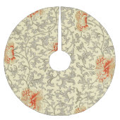 ヴィンテージピンクグレー植物学フローラ ブラッシュドポリエステルツリースカート (正面)