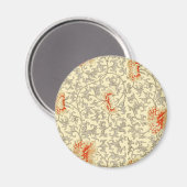 ヴィンテージピンクグレー植物学フローラ マグネット (正面/裏面)