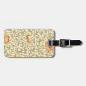 ヴィンテージピンクグレー植物学フローラ ラゲッジタグ (正面横)