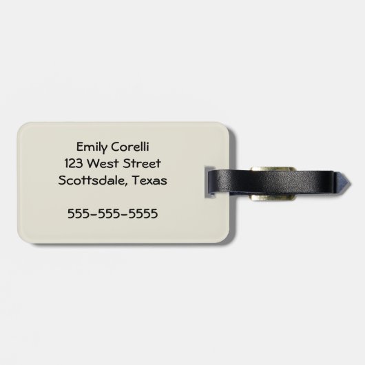 ヴィンテージピンクグレー植物学フローラ ラゲッジタグ (裏面横)