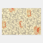ヴィンテージピンクグレー植物学フローラ ラッピングペーパーシート (正面)