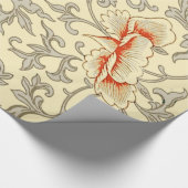 ヴィンテージピンクグレー植物学フローラ ラッピングペーパー (角)