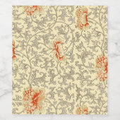 ヴィンテージピンクグレー植物学フローラ ワインラベル (シングルラベル)