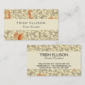 ヴィンテージピンクグレー植物学フローラ 名刺 (正面/裏面)