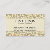 ヴィンテージピンクグレー植物学フローラ 名刺 (裏面)