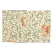 ヴィンテージピンクグレー植物学フローラ 枕カバー (裏面)