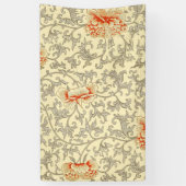 ヴィンテージピンクグレー植物学フローラ 横断幕 (縦)