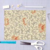 ヴィンテージピンクグレー植物学フローラ 薄葉紙 (クラフト)